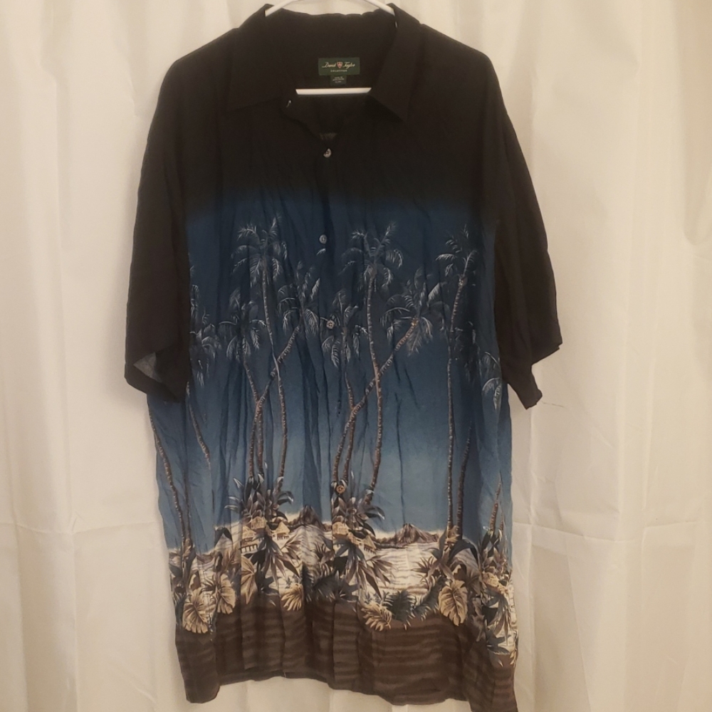 David Taylor Hawaiian Shirt 2XL 100% Rayon